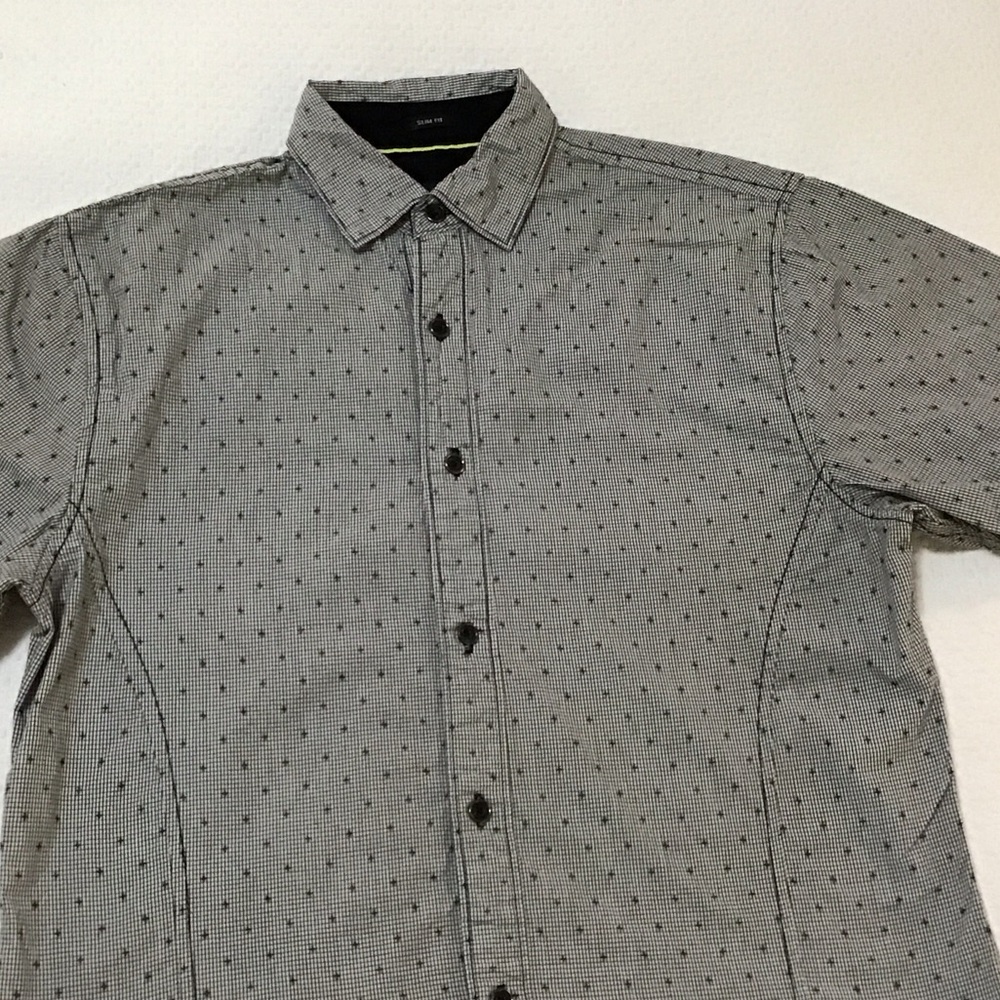 Marc Ecko Men's Grey Subtle Pattern Button-Down Shirt